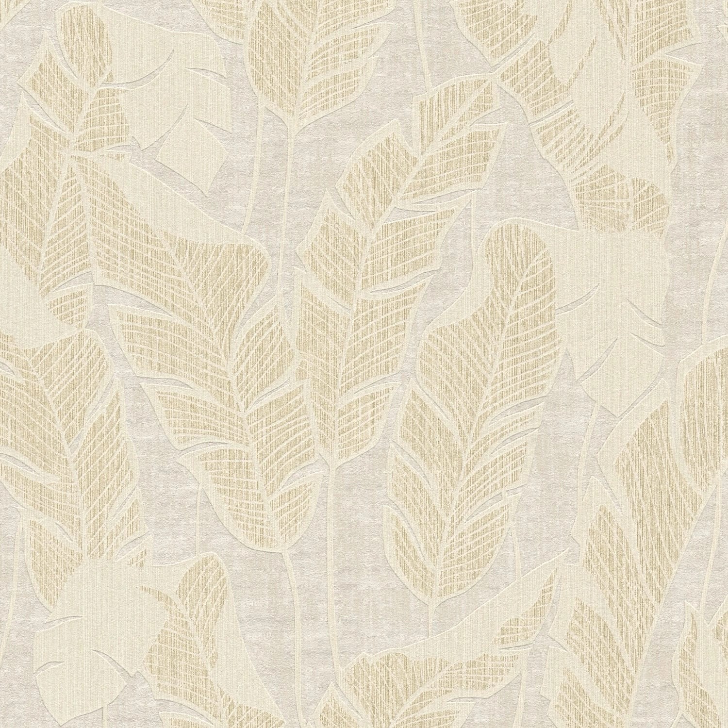 PROFHOME 395025-GU Natur Tapete Floral glänzend Weiß Beige Gold 0,53 m x 10 günstig online kaufen