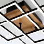 Moderne Brilo LED-Deckenleuchte Frame mit Holzdekor, dimmbar und mit Fernbedienung.