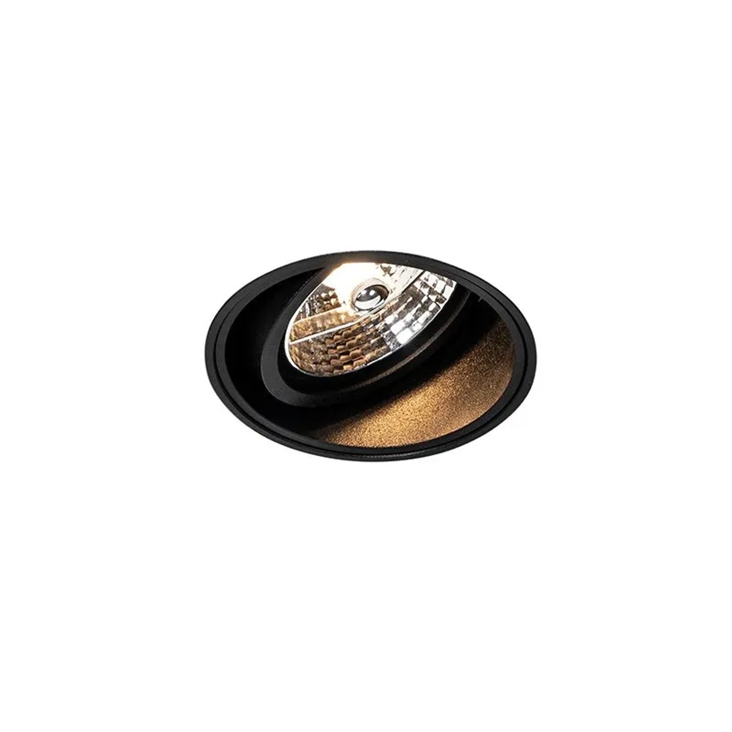 QAZQA Moderner Einbau Spot Schwarz Trimmlos Impact 70