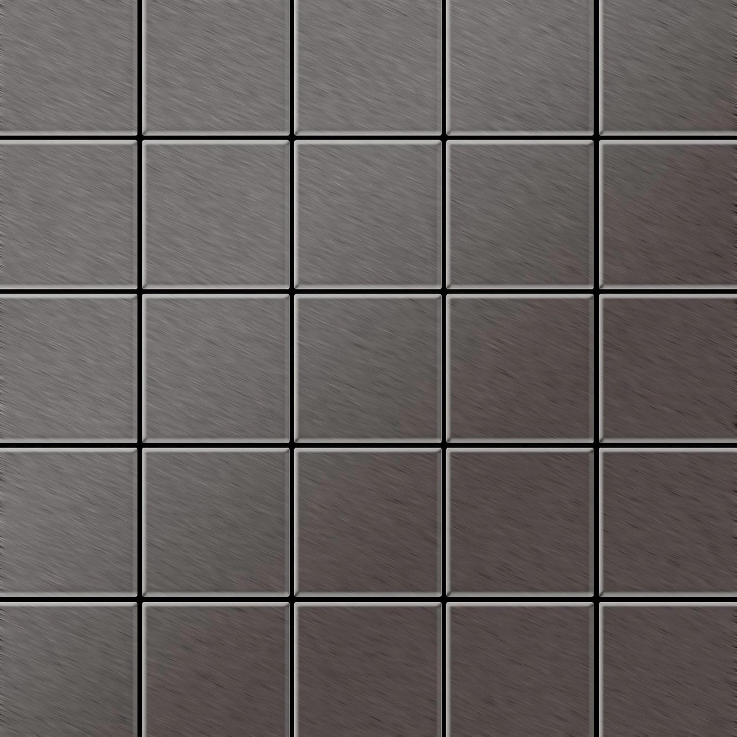 ALLOY Mosaik Fliese Massiv Metall Titan Gebürstet Dunkelgrau 1,6mm Stark Ce günstig online kaufen