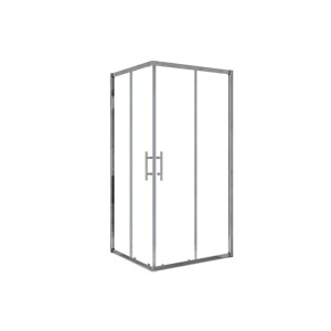 Duschparadies Duschkabine 100x100cm Duschabtrennung Eckdusche 6mm ESG Sicherheitsglas Dusche Höhe 185cm Duschtür Schiebetür Duschkabinen Eckeinstieg