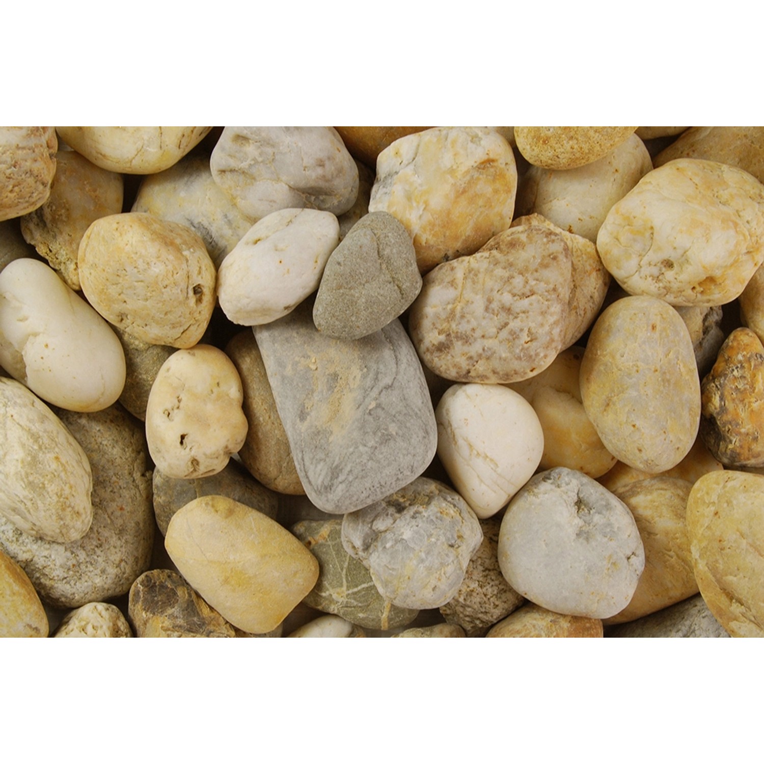 Rundkies (Quarzkies) Hell-Bunt 32-50 mm 25 kg Sack