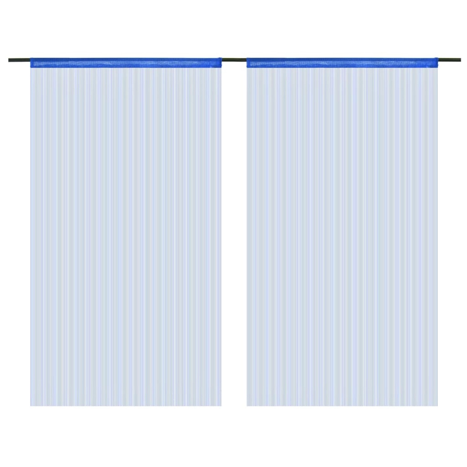 Fadenvorhänge 2 Stk. 100 X 250 Cm Blau günstig online kaufen