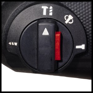 Detailaufnahme des Funktionswahlschalters am Einhell Akku-Bohrhammer TE-HD 18/20 Li.