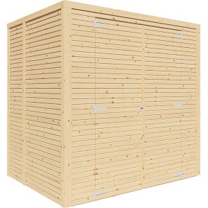 Bertilo Holz-Gartenhaus Box 2 aus FSC®-zertifiziertem Holz mit Doppeltür und Rhombusprofil.
