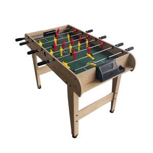 Relaxdays Kickertisch MDF Kunststoff Eisen Natur Grün Rutschfest 78 cm x 122 cm x 61 cm 14,2 kg