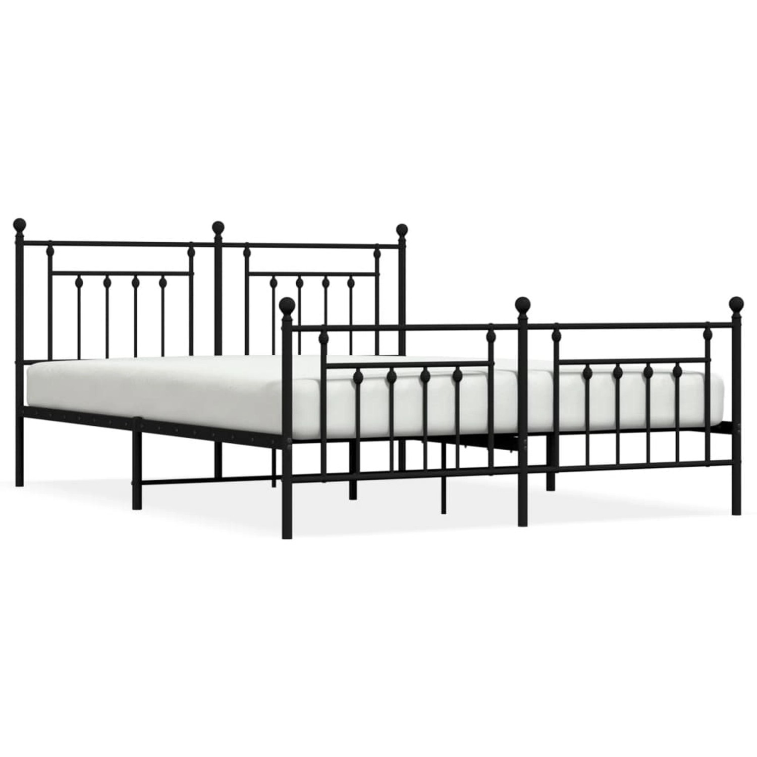 vidaXL Bettgestell mit Kopf- und Fußteil Metall Schwarz 183x213 cm Modell 2 günstig online kaufen