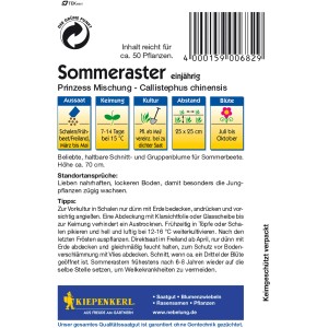 Samentüte Kiepenkerl Sommeraster Prinzess Mischung, mehrfarbig.