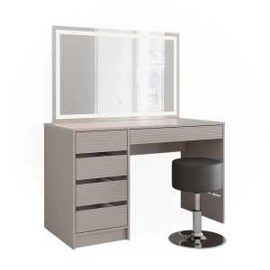 Vicco Schminktisch Sherry Cashmere mit LED-Spiegel und Hocker. Moderner Frisiertisch mit Schubladen.