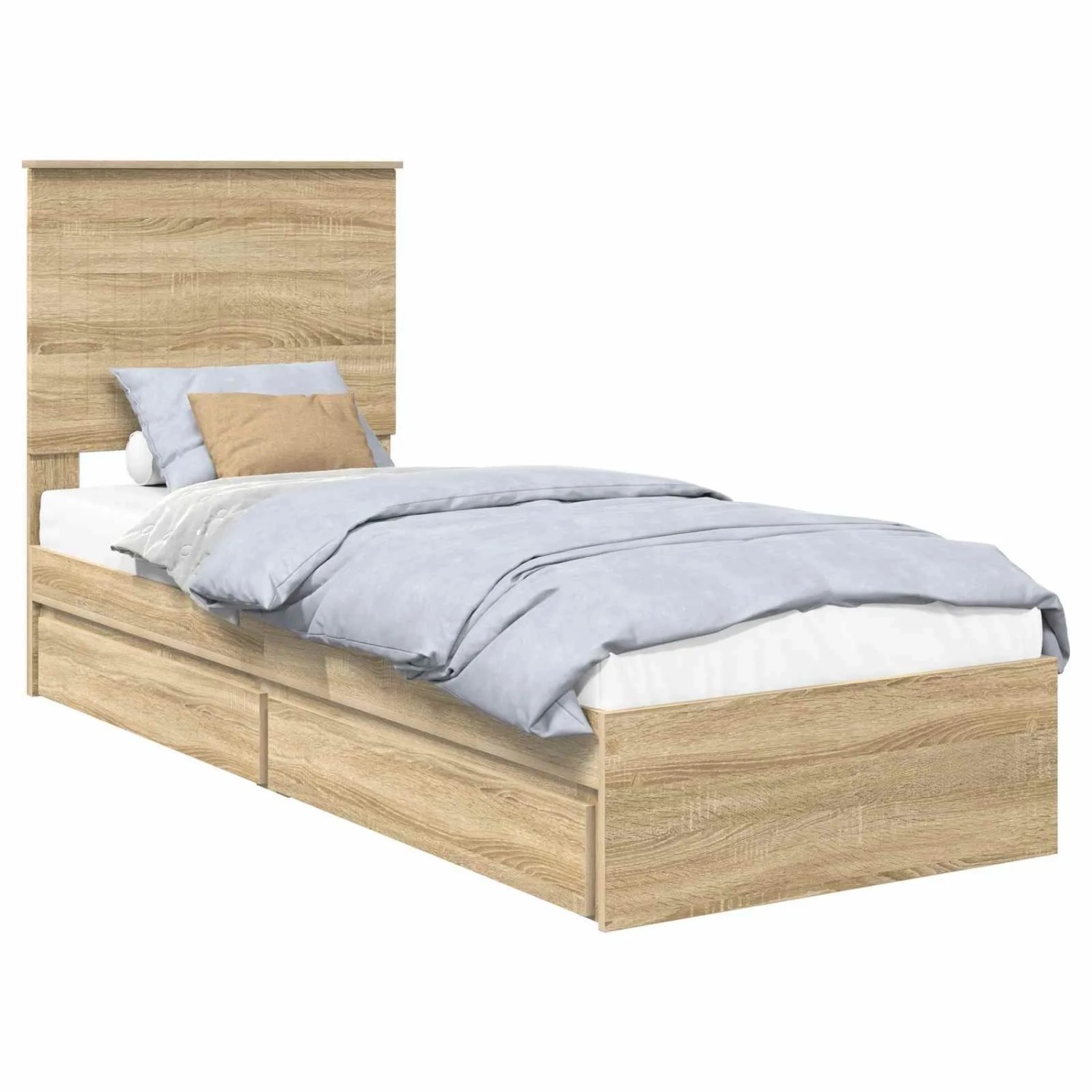 vidaXL Stauraumbett Sonoma-Eiche 75 x 190 cm Holzwerkstoff 3411259 günstig online kaufen