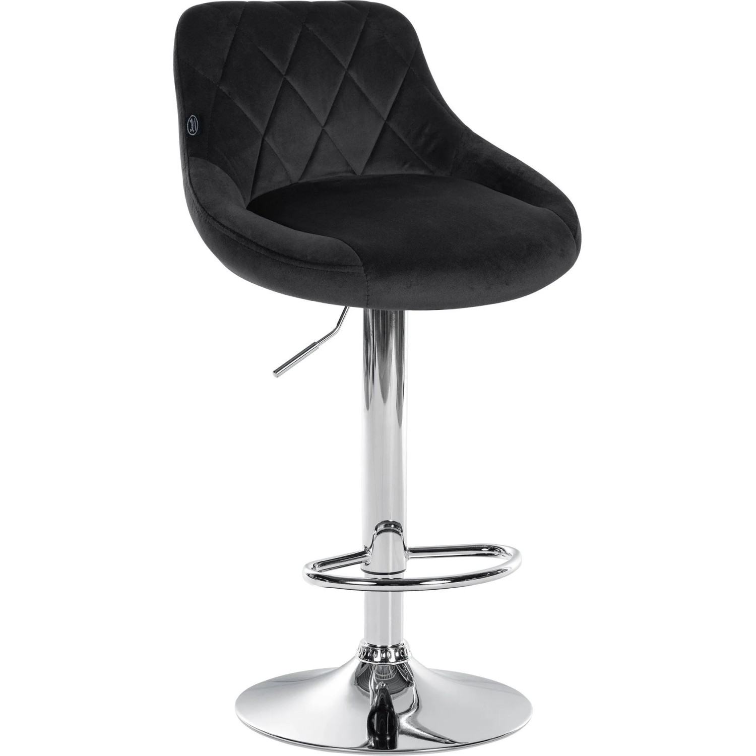 CLP Barhocker Lazio Samt Schwarz/Chrom