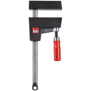 Bessey UniKlamp UK 600/80 Korpuszwinge, Spannwerkzeug mit rotem Griff und schwarzem Rahmen.