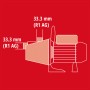 Skizze der Einhell GC-GP 6538 Gartenpumpe mit Maßangaben (33,3 mm R1 AG).