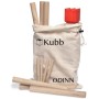 Toyfel Odinn Kubb Wikingerspiel aus Holz mit Tragetasche und rotem König.