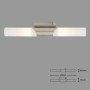 Briloner Wandleuchte Kabili, matt-nickel, mit zwei Glaslampen und Kippschalter, 43,5 cm.