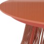 Balkontisch Bandon, Terrakotta, Ø 70 cm, mit Glasplatte und Seil-Design.
