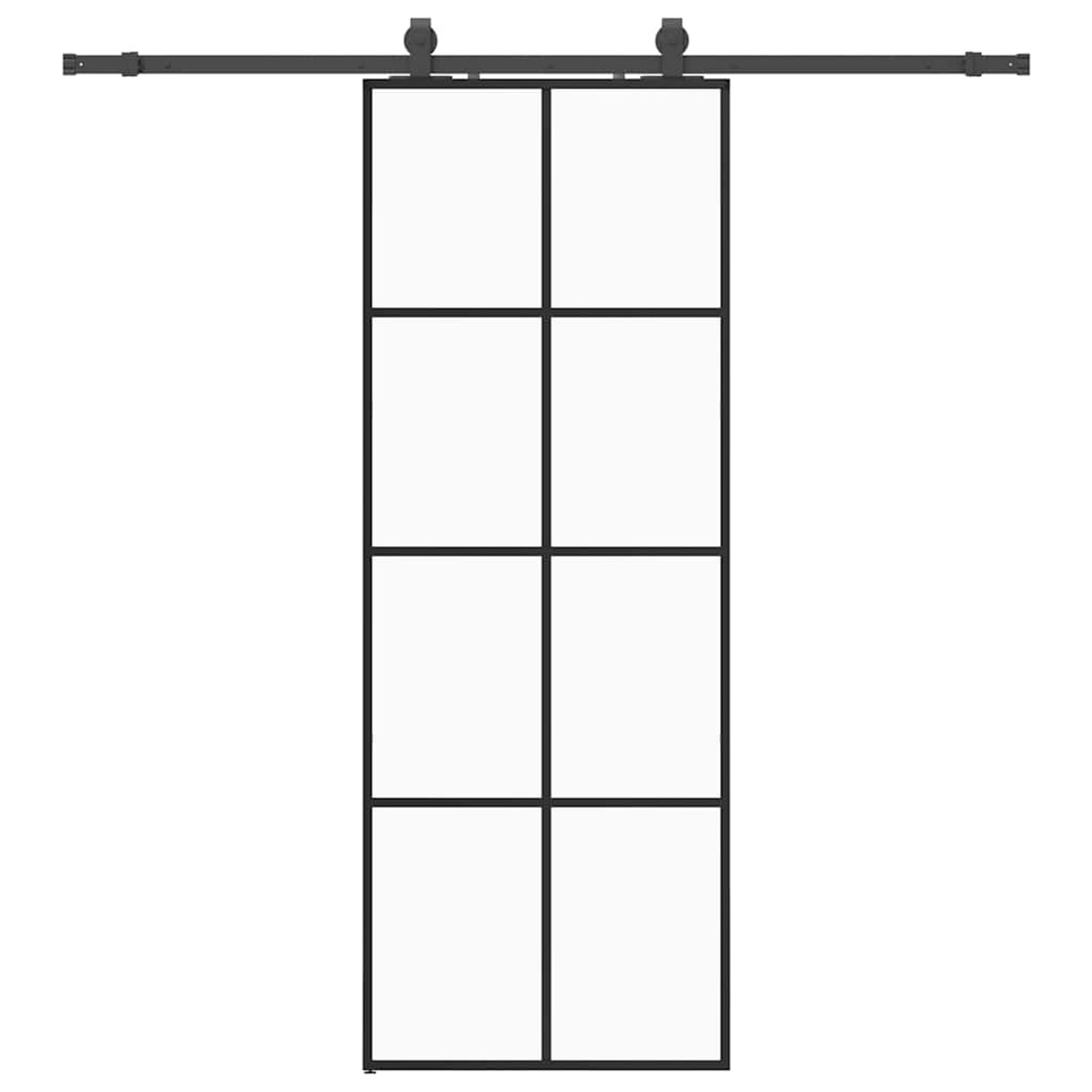vidaXL Schiebetür mit Beschlag Schwarz 76x205 cm ESG-Glas 3375862 günstig online kaufen