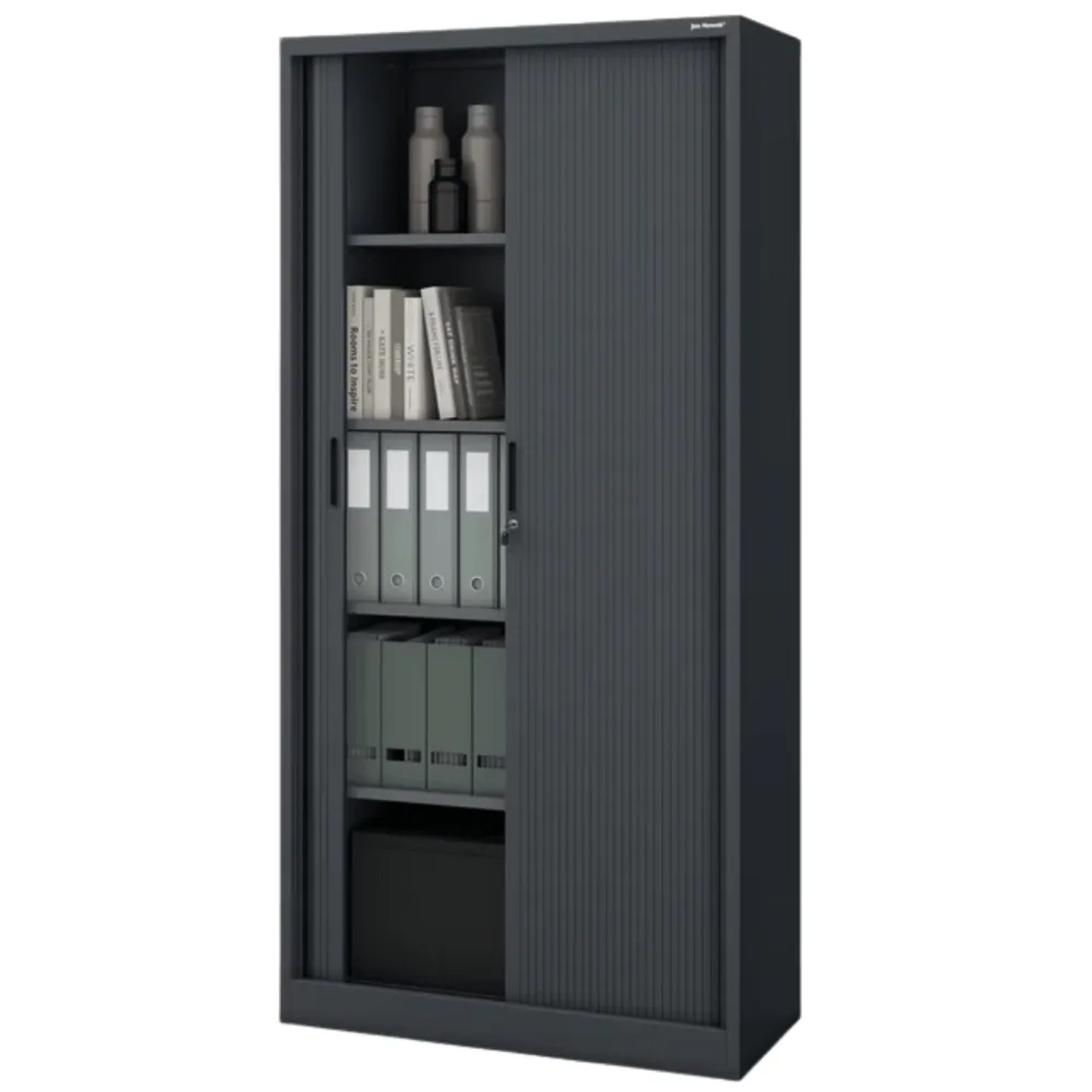 DELUKE Aktenschrank Abschließbar KETI mit Rolladentüren 185 x 90 x 45 cm Anthrazit