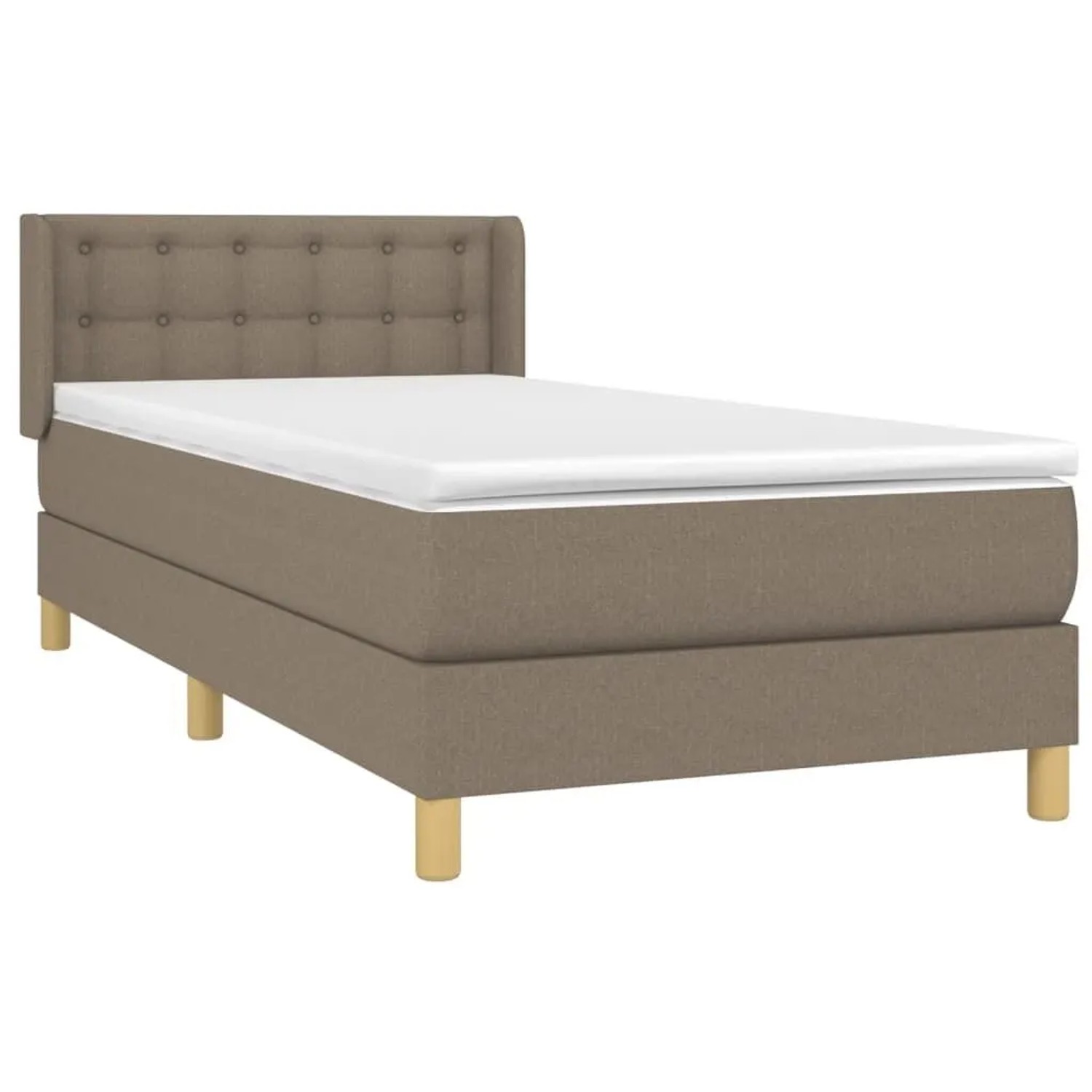 vidaXL Boxspringbett mit Matratze Taupe 90x200 cm Stoff 3130565 günstig online kaufen