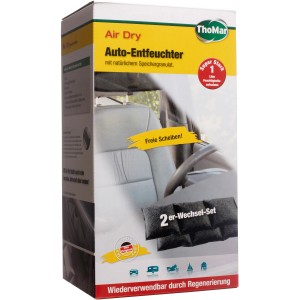 Thomar Air Dry Auto-Luftentfeuchter 2er-Set: Entfeuchter mit Naturgranulat für trockenen Innenraum und klare Sicht.