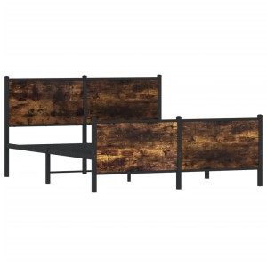 vidaXL Metallbett ohne Matratze Räuchereiche 137x190 cm 4007684