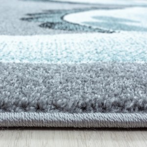 Detailansicht: Blauer Ayyildiz Kinderteppich Bambi 840, runder Teppich (120 cm) mit Muster.