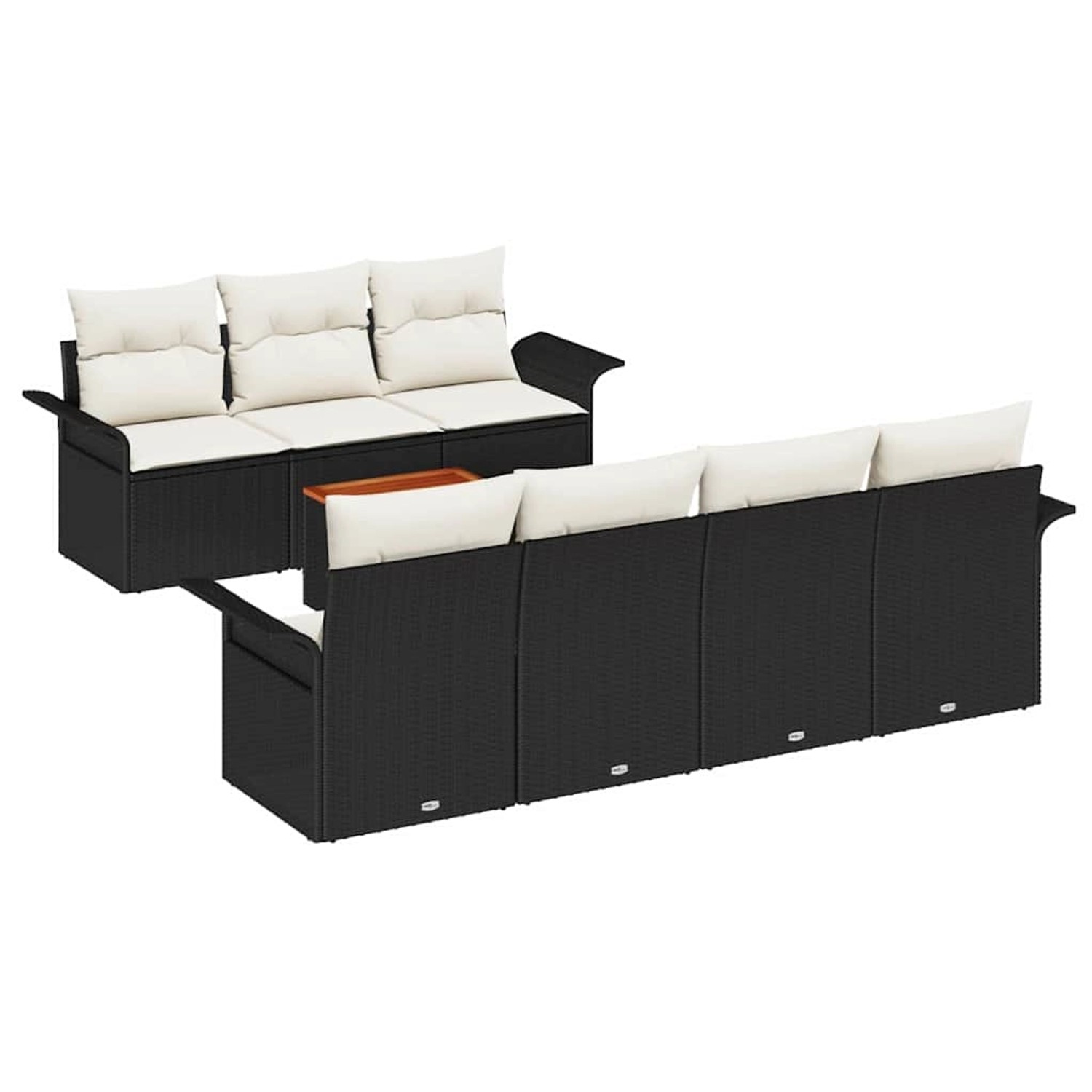 vidaXL Garten-Sofa-Set 8-Tlg Schwarz Poly Rattan 3347285 günstig online kaufen