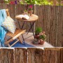 KARAT Baumrindenmatte als Sichtschutz auf Balkon mit Tisch und Stuhl, 200x300 cm.