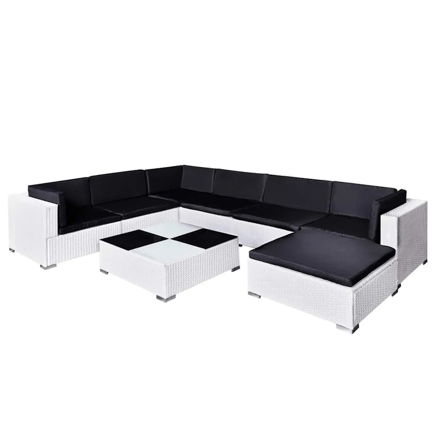 Furnicato 8-tlg Garten-lounge-set Mit Auflagen Poly Rattan Weiß