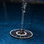 Heissner Solar-Teichpumpen-Set, schwimmende Solarinsel mit LED-Beleuchtung und Wasserspiel im Teich.