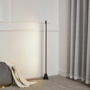 Lucande LED Stehlampe Linija 10030785 Dimmbar Modern in Schwarz aus Aluminium 1-flammig Wohnzimmerleuchte