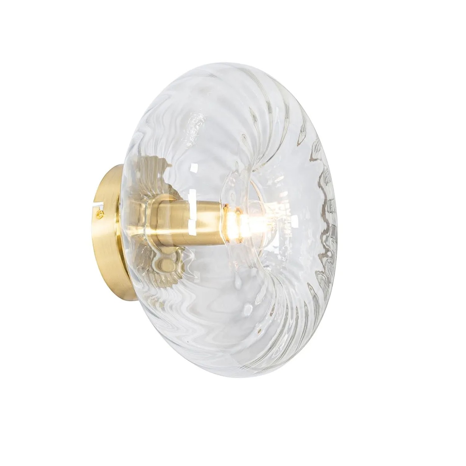 QAZQA Art Deco Wandleuchte Gold mit Glas Ayesha