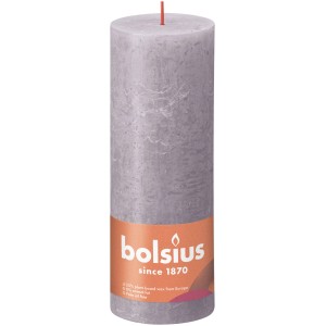 Bolsius Rustik-Kerze Shine, 19 cm, Gefrorener Lavendel. Stumpenkerze für gemütliche Atmosphäre.