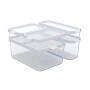 Rotho Cauma Kühlschrankorganizer-Set, 5-teilig, transparent. Küchen-Ordnungssystem für mehr Übersicht im Kühlschrank.