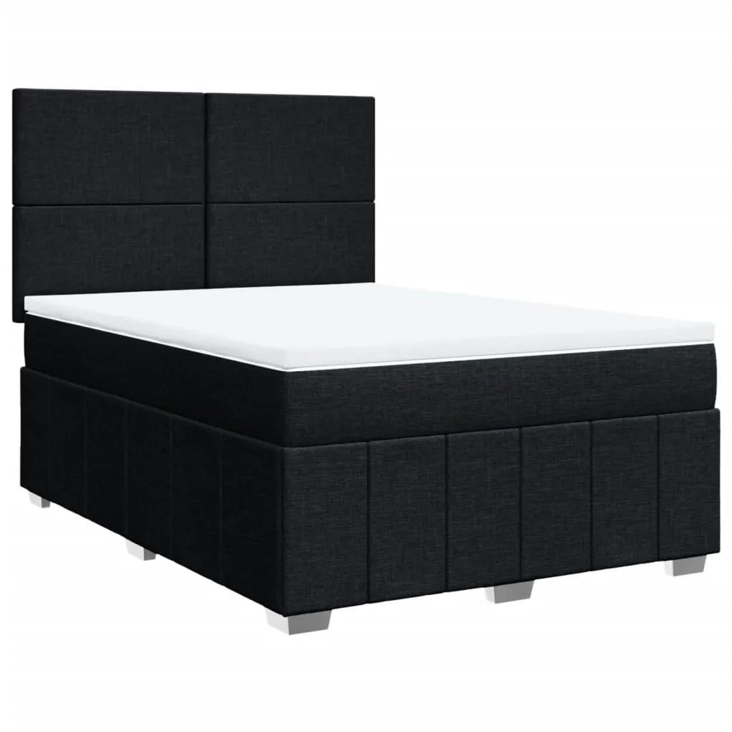 vidaXL Boxspringbett mit Matratze Schwarz 140x200 cm Stoff 3293986 günstig online kaufen