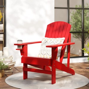 Outsunny Adirondack-Gartenstuhl Tannenholz 72L x 94B x 83H cm Rot