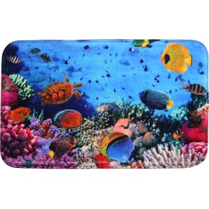 Sanilo Badteppich Ocean 70x110 cm mit Unterwasserwelt-Motiv.