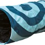 Jollypaw Katzentunnel, Ø 25 cm, blau-türkis gestreift, aus Polyester, für drinnen & draußen.