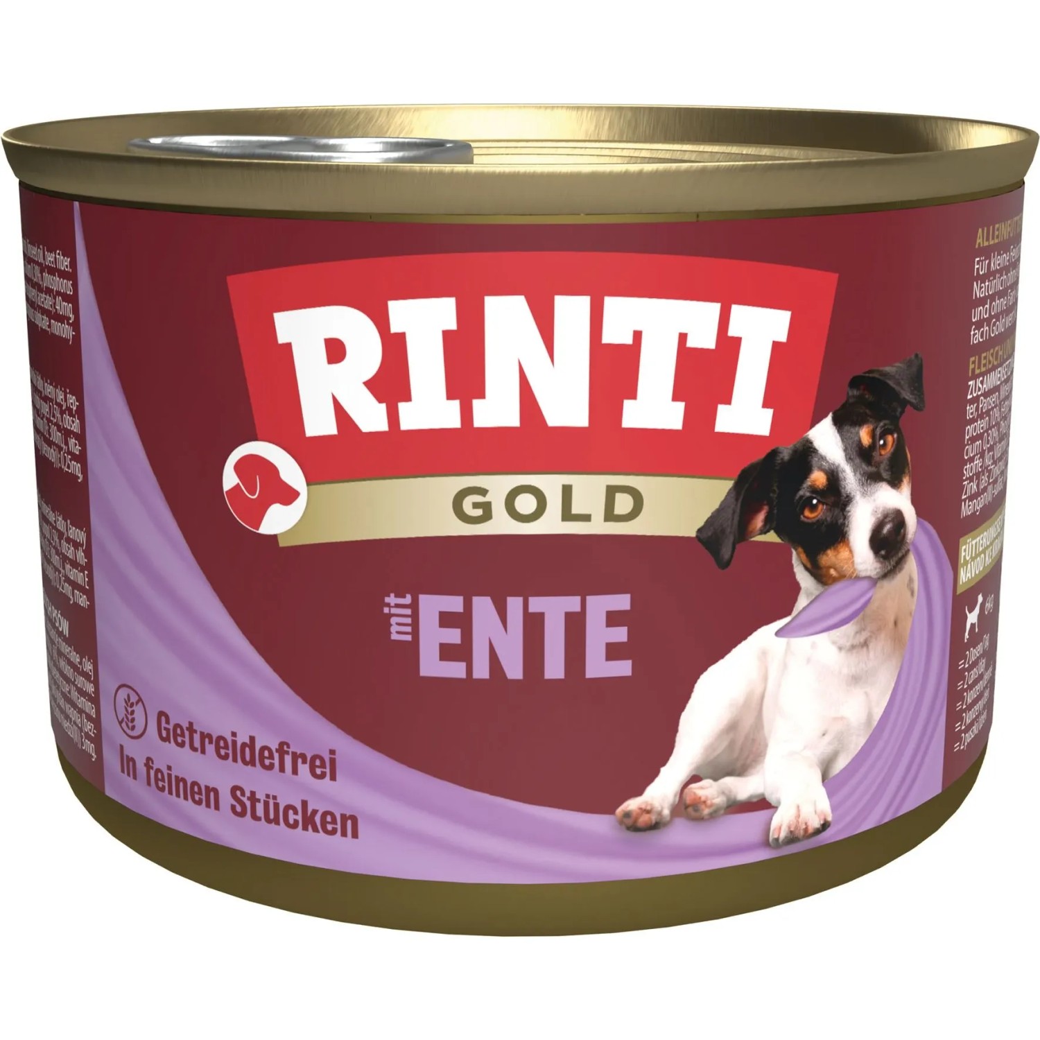 Rinti Hunde-Nassfutter Gold Entenherzen 185 g