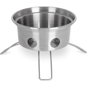 Petromax Feuerkanne Edelstahl (0,75 l) Feuerschale mit Füßen für Grillutensilien.