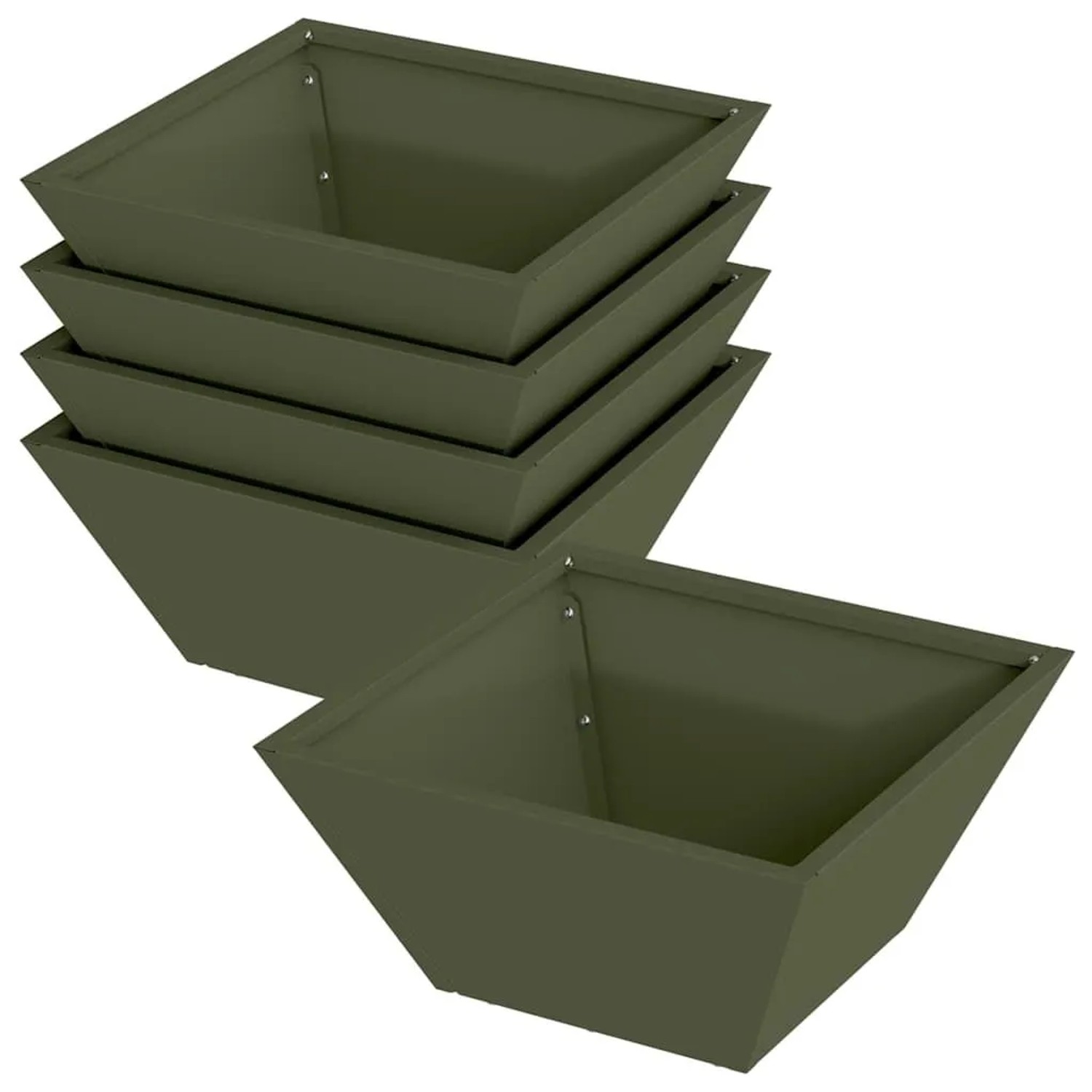 vidaXL Garten-Pflanzgefäß 5 Stk Olive Grün 35 x 35 x 15 cm 873803 günstig online kaufen