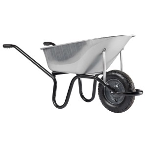 Haemmerlin Schubkarre Aktiv Premium, 110 l, verzinkte Mulde, Luftrad. Ideal für Bau und Garten.