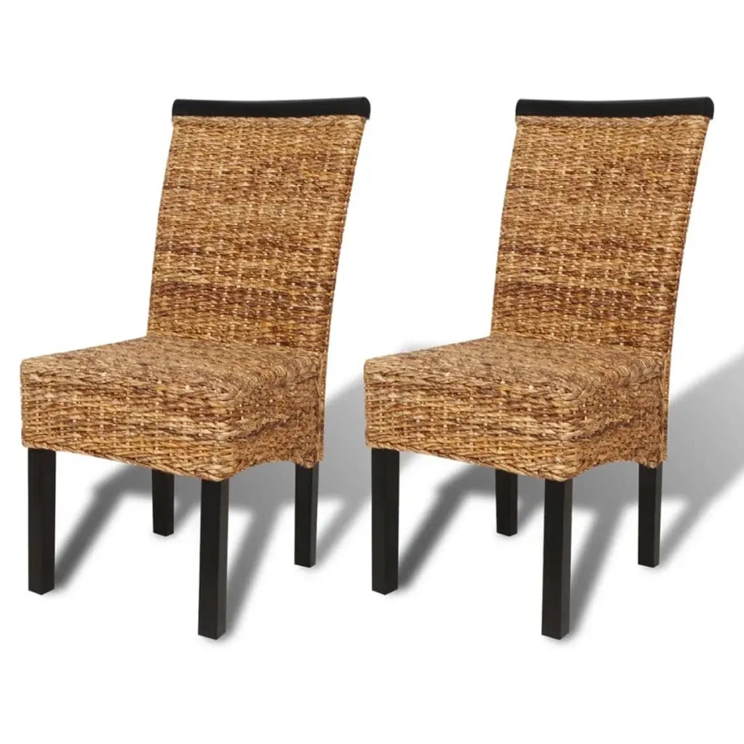 vidaXL Esszimmerstühle 2 Stk Abaca und Mango Massivholz 243233