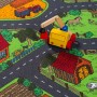 Detailansicht: Snapstyle Kinder Straßenteppich, anthrazit, mit Spielzeugbagger. Kurzflorteppich mit Straßenmuster.