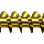 Goldene Spax Universalschraube 4x50 mm mit Senkkopf und PZ-Antrieb, Detailansicht von Kopf und Seite.