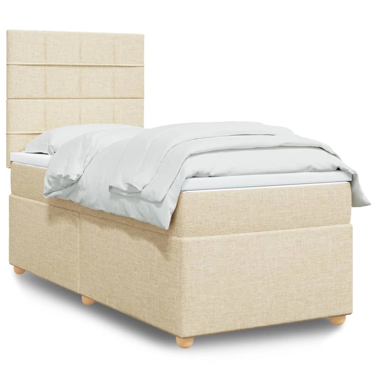 vidaXL Boxspringbett mit Matratze Creme 80x200 cm Stoff 3293412 günstig online kaufen