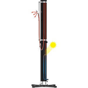 Bestway Solarflow Gartendusche 35 l: Schwarze Outdoor Dusche mit Solarfunktion und verstellbarem Duschkopf.