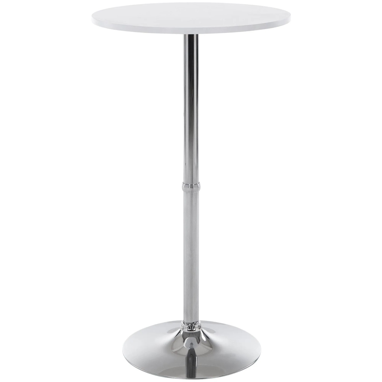 DELUKE Stehtisch Rund Ø 60cm BERLI Aluminium Gestell Bistrotisch Gastro Bartisch Rund 108x60cm Weiß-Silber