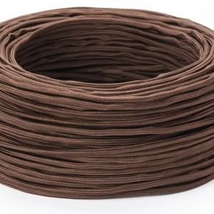 Braunes Orion Lightstyle Textilkabel, 3-adrig, als Meterware aufgerollt.