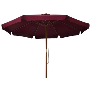 vidaXL Sonnenschirm, 330cm, Burgunderrot, mit Holzmast. Ideal für Garten und Terrasse.